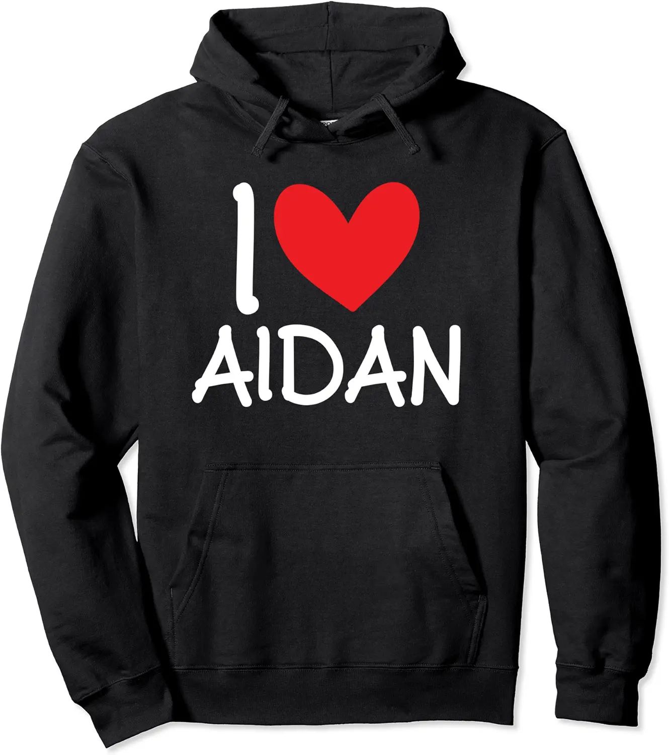 I Love Aidan Name Heart Personalized Men Guy BFF Friend Him Pullover Hoodie - 36B0B2QJ94CF