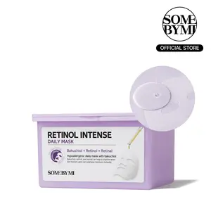 SOME BY MI Retinol Intense Daily Face Mask, 30 Sheets - Mild Vegan Collagen Mask for Glass Skin Routine, Korean Skincare