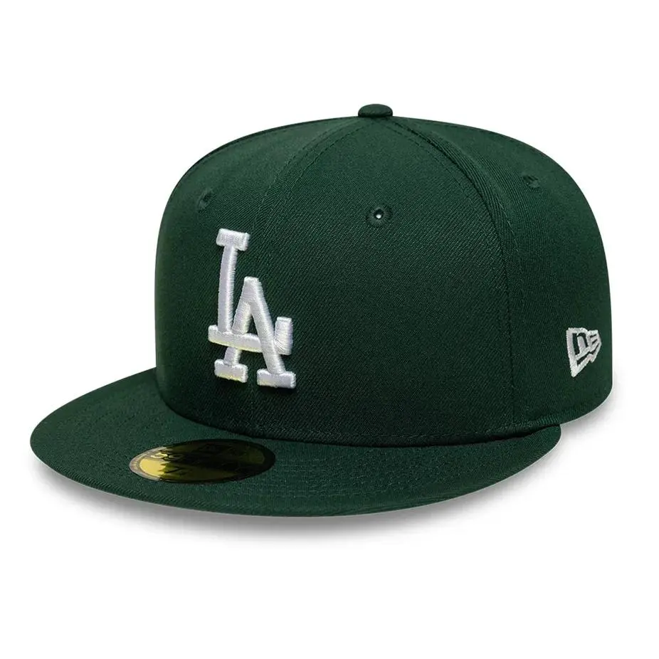 LA Fitted Hat Flat Brim Baseball Cap, High Density Embroidered Urban Cap, Unisex Casual Flat Peak Ball Cap, Streetwear Headwear