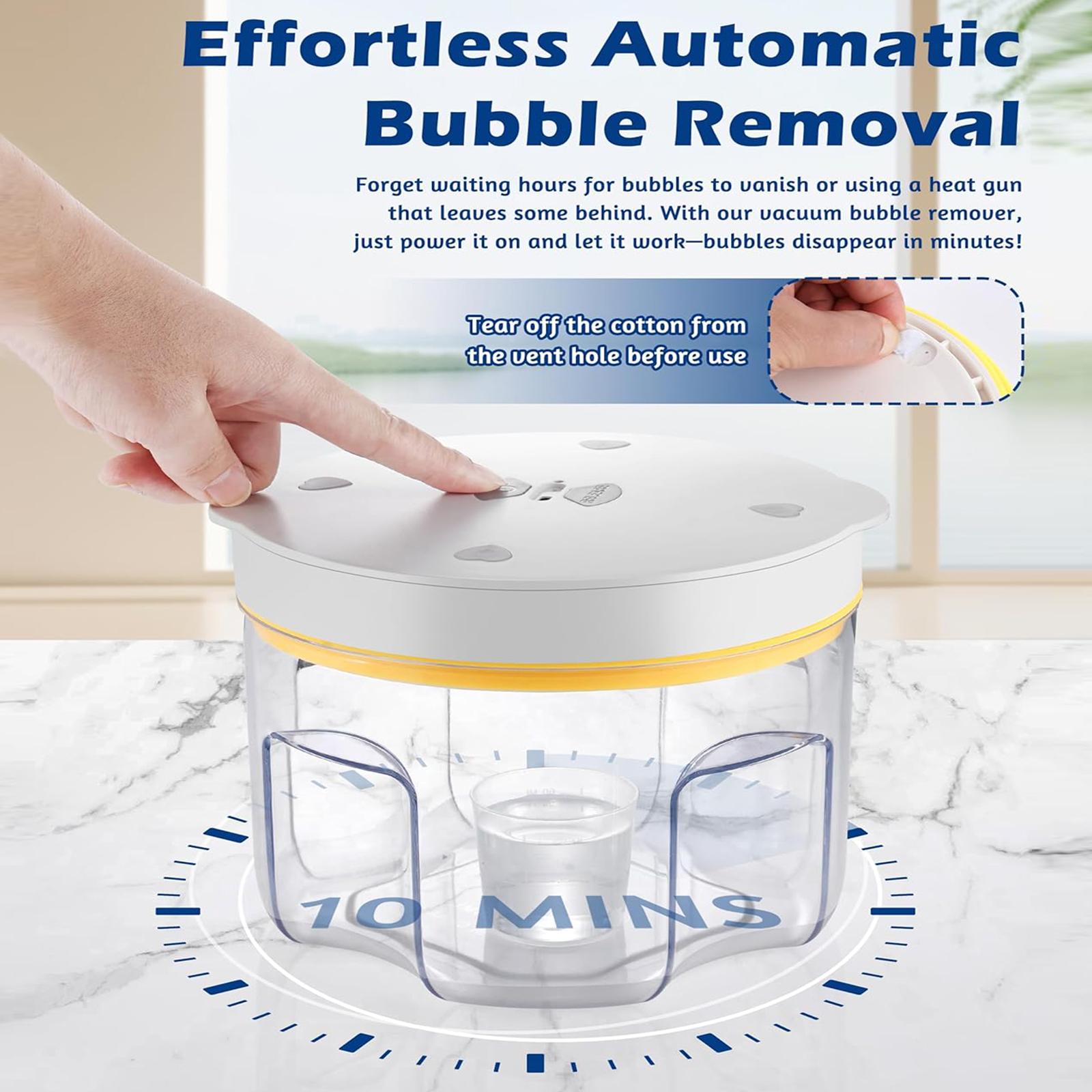 Resin Bubble Remover with Timing,3–9 Minutes Efficient 99% Bubble Removal, 95 kPa Resin Vacuum Chamber, 2L Epoxy Resin Bubble Remover Machine for Resin Molds Arts Crafts，Resin Dryer Curing Station for Epoxy Resin Molds Art Craft Casting,