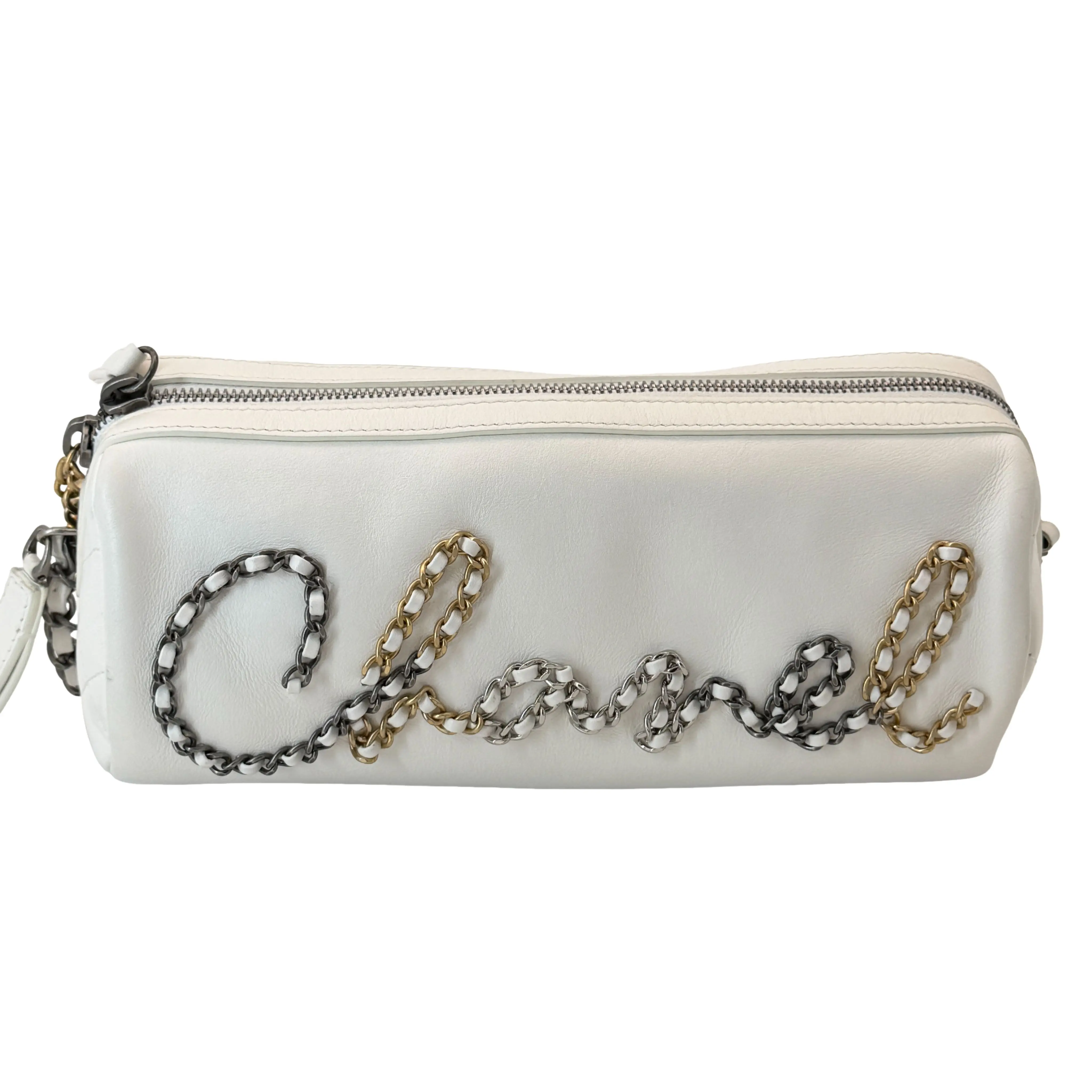 Pre-owned CHANEL lambskin Crossbody Bags Chain Signe Bowling Bag Lambskin