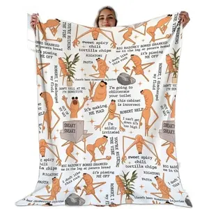 Marcus The Worm Blanket This Super Soft Flannel Blanket is The Perfect Gift for Christmas and lovers Soft Warm Cozy Throw for Bed Sofa Nap Travel, Cute Home Decor Cartoon-Print Blanket - Soft, Skin-Friendly Flannel; Cozy and Warm Fleece Blanket