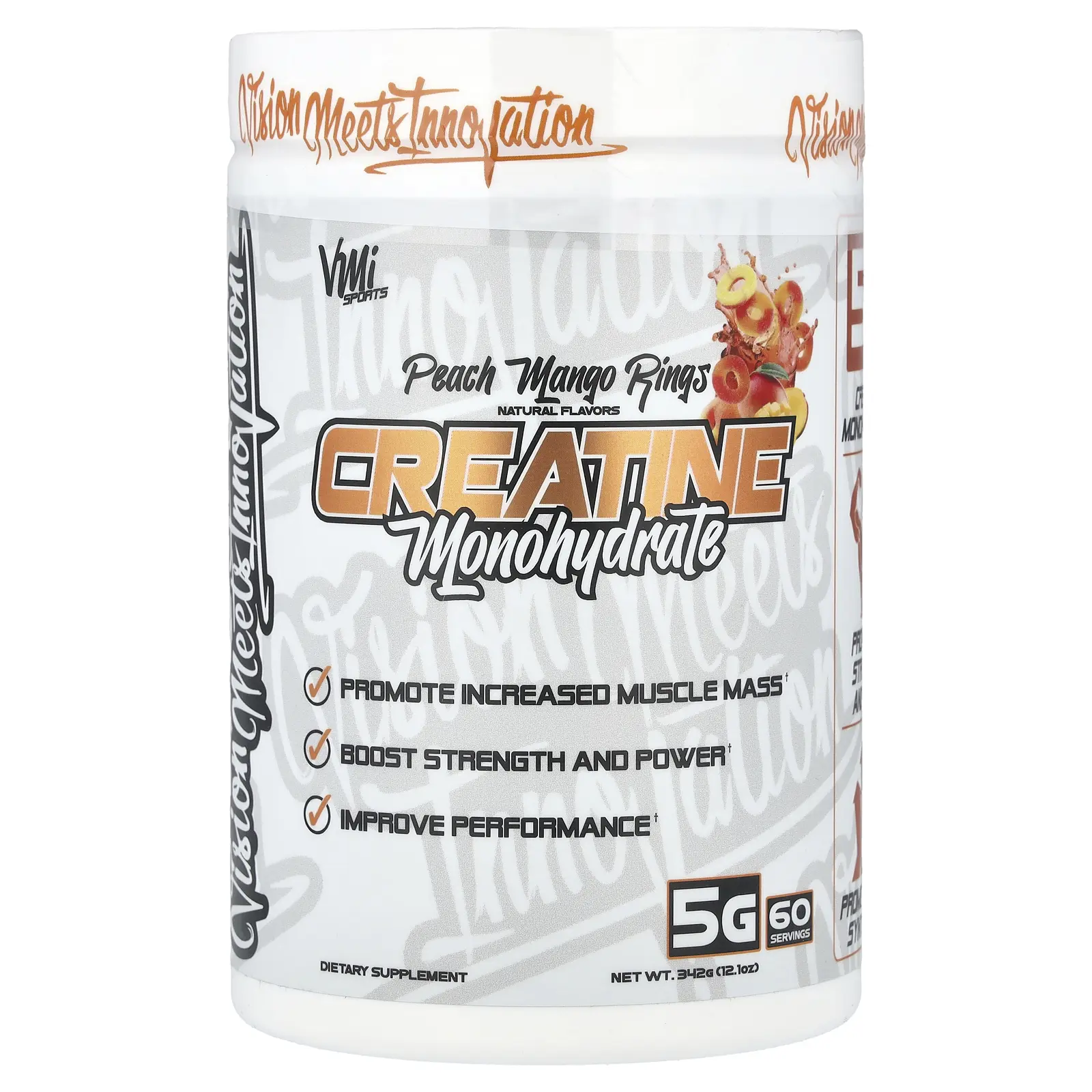 VMI Sports Creatine Monohydrate, Peach Mango Rings, 12.1 oz (342 g)