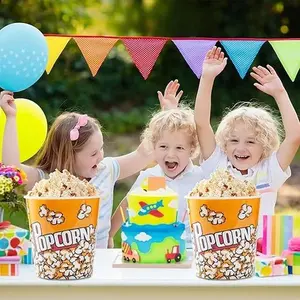 Customizable classic popcorn bucket — large capacity, reusable; essential for home movie nights, birthday parties, and theater-style events