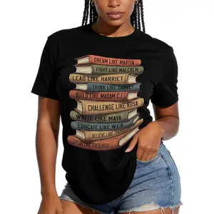 Dream Fight Lead: Black History Leaders Book Stack Graphic T-Shirt – Empowering Casual Streetwear Tee for Social Justice Advocates. Thoughtful TShirt Gift for Him, Perfect for Father's Day Or Birthday. Show Your Pride with This Unique T Shirt.