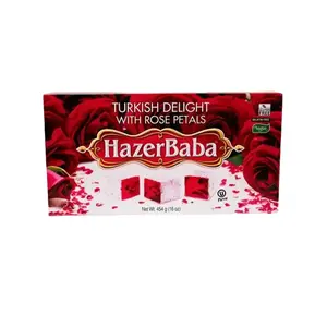 HazerBaba Famous Fresh Rose Turkish Delight Soft Chewy Candy As You See On The Videos 16 oz 454 Gr