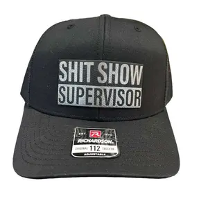 Shit Show Supervisor Leatherette Patch on Richardson 112 Trucker Hat