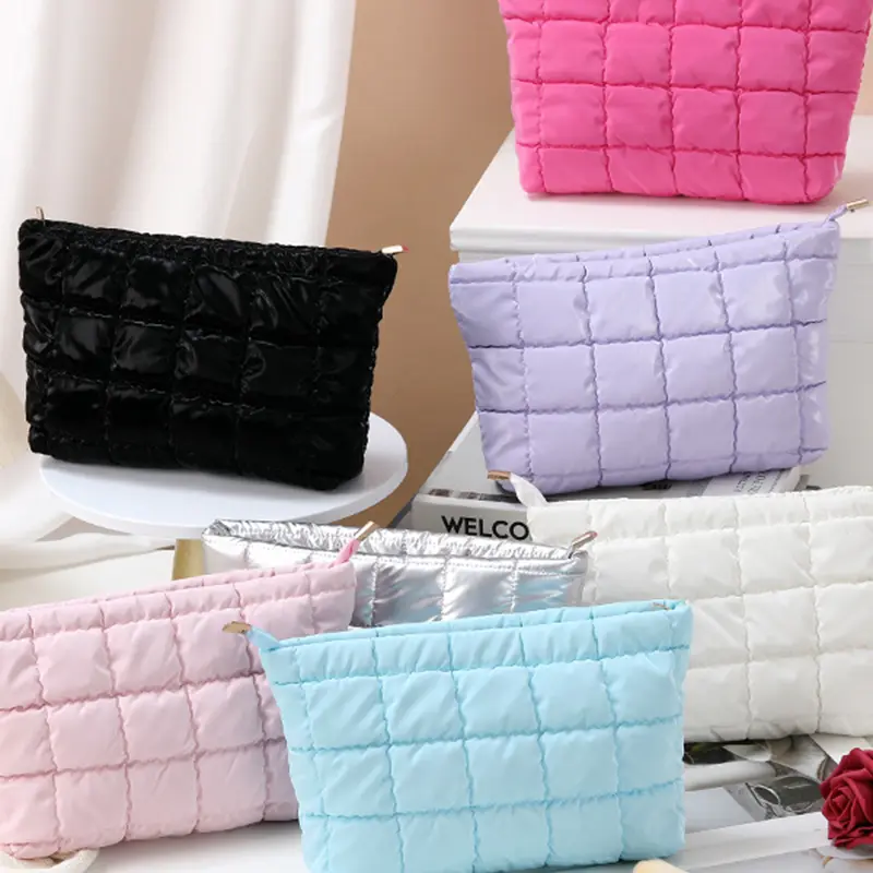 Lingge Lightweight and Practical Handbag, Portable Multi color Large Capacity Bag, Can also be used as Storage Bag, Makeup Bag, Cosmetic Bags, Travel Beauty Bag, Can accommodate cosmetics, mobile phones, and personal items, Handheld Cosmetic Pouch