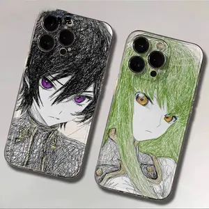 Unique Artistic Design Phone Case Luxury Comic Code Geass Clear Soft Case Protection for IPhone 17 16 15 14 13 12 11 Pro Max Plus Air Coque Protective Drop-proof Retro Stylish Gift