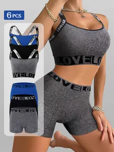 6-Piece Sports Underwear And Bras Set For Woman Full-Coverage (S-XL) High-Stretch, Breathable Soft Fit For Yoga & Dance Perfect For Workouts & Everyday Wear Ships From US