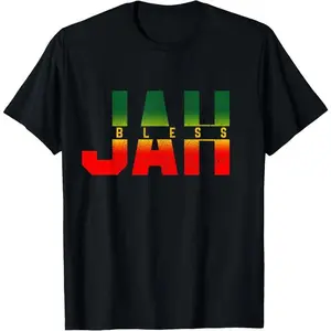 100% Cotton Jah Bless Shirt - Reggae Rastafari Jamaica Rasta T-Shirt T-Shirt