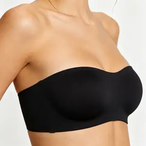 Womens Strapless Jelly Bra Strapless Non-Slip Wireless Bra Padded Bra Seamless Comfortable Bra