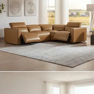 5-Piece Wall-hugger Upholstered Power Reclining Sectionnal