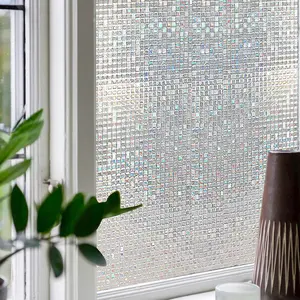 Holographic Mosaic Pattern Static Window Film, 1 Roll Window Privacy Film, Window Decor, Home Decor, Decorative Stickers
