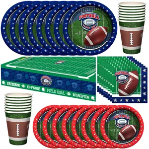 Football Birthday Party Decorations Tableware Deluxe Set for 24 Guests