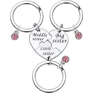 3 Pcs Sister Keychain Sister Matching Keychain Big Sister Gifts Little Sister Gifts Sister Keychain From Sister Christmas Birthday Gifts For Sister