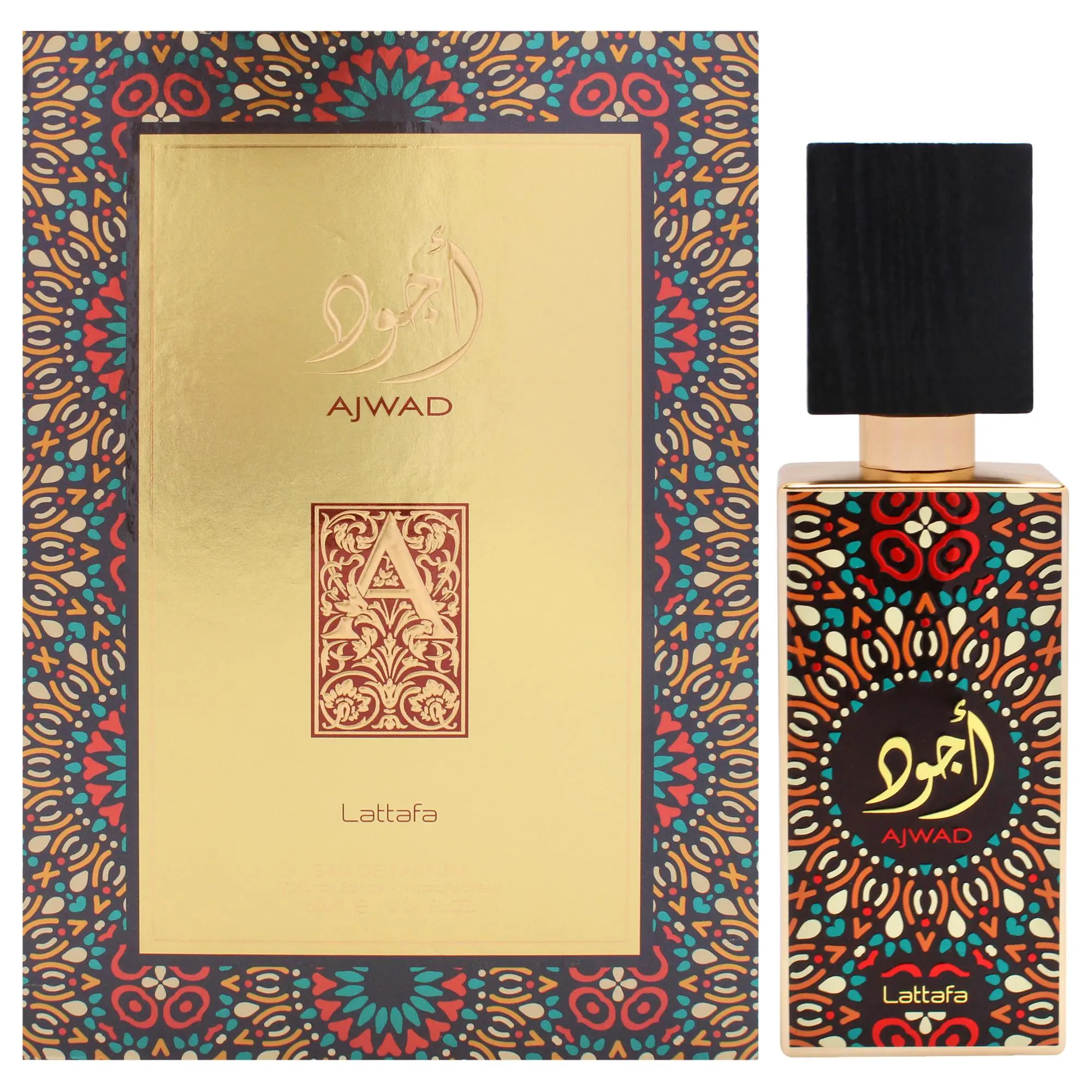 Lattafa Ajwad Eau De Parfum for Women — Bergamot, Pear, Pink Pepper, 2 oz (60 ml) | rose, bergamot perfume, jasmine, pear perfume, orange blossom, bergamot pear, pear pink pepper, pink pepper rose, pink pepper perfume, bergamot fragrance, rose perfume