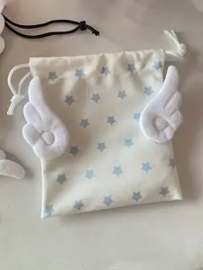 Winged Star Storage Pouch, Jewelry and Stationery Drawstring Organizer, Portable Small Storage Bag, Ideal for Travel and Daily Use