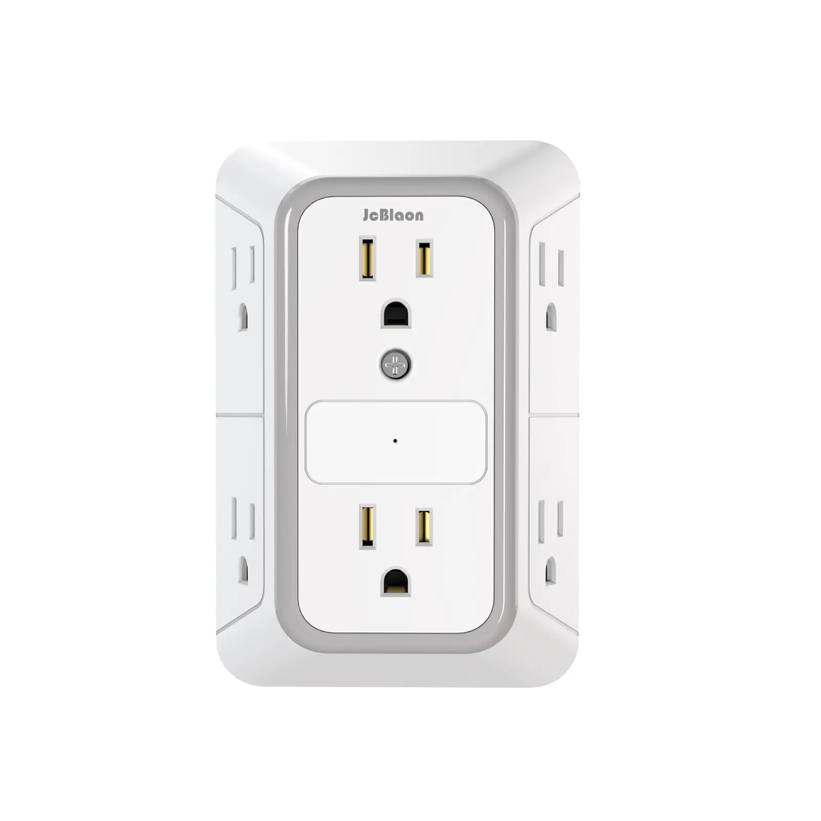 6-Outlet Wall Plug, Adapter Spaced Outlets, 3-Prong, Multiple Plug, Quick and Easy Install, 3-Sided Power Strip with Adapter Spaced Outlets. Compatib