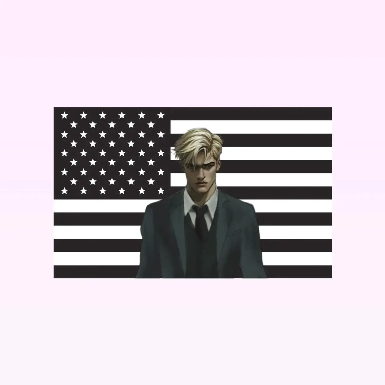 Aaron Warner Black American Flag Tapestry – Shatter Me Wall Art | Book Fan Decor | Aesthetic Black Flag | Dark Romance Gift Tapestry, Gift for Friend, Decor room