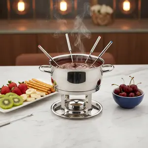 Homecraft 8-Cup Stainless Steel Deluxe Electric Fondue Pot Set
