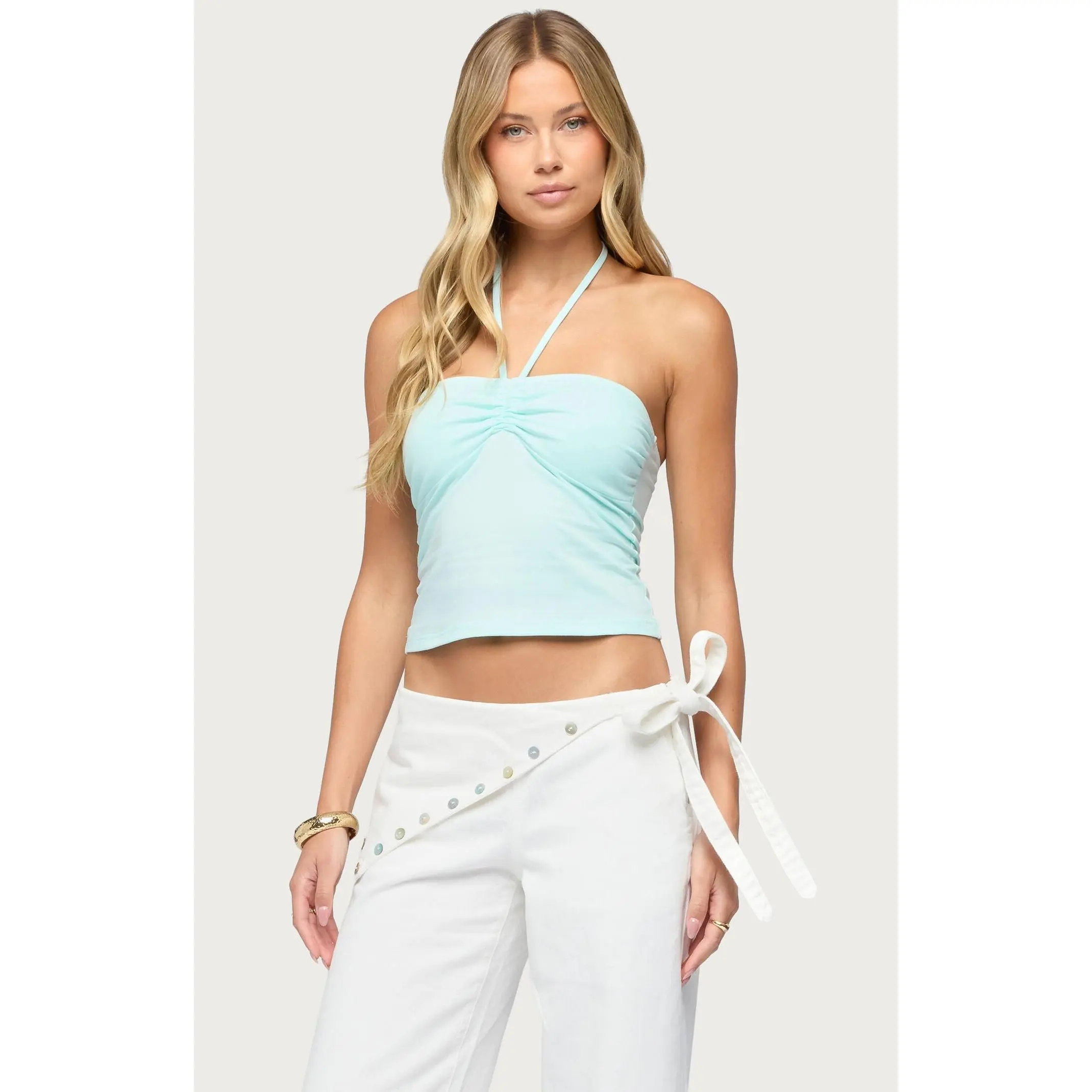 Edikted Women's Yolandi Ruched Halter Top