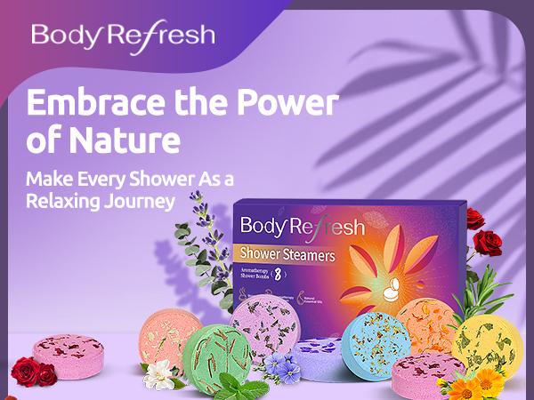 Bodyrefresh Shower Steamers Aromatherapy — 8 Pack Easter Basket Stuffers Shower Bombs with Natural Essential Oils, Stress Relief Home SPA Self Care, Easter Gifts for Mom, Women, Wife, Grandma, Teacher, Birthday Gifts for Her