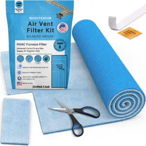 Biodefensor Air Vent Filter 20"x90" - MERV 6 Electrostatic - Cut to Fit HVAC Furnace Vents, Registers, Grilles, DIY Projects, Made in USA