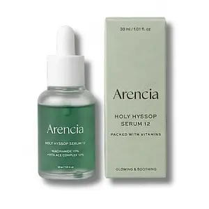 Arencia Hyssop Glow Serum 12 - 10% Niacinamide 12% Vitamin A C E Hydrating Brightening Facial Serum
