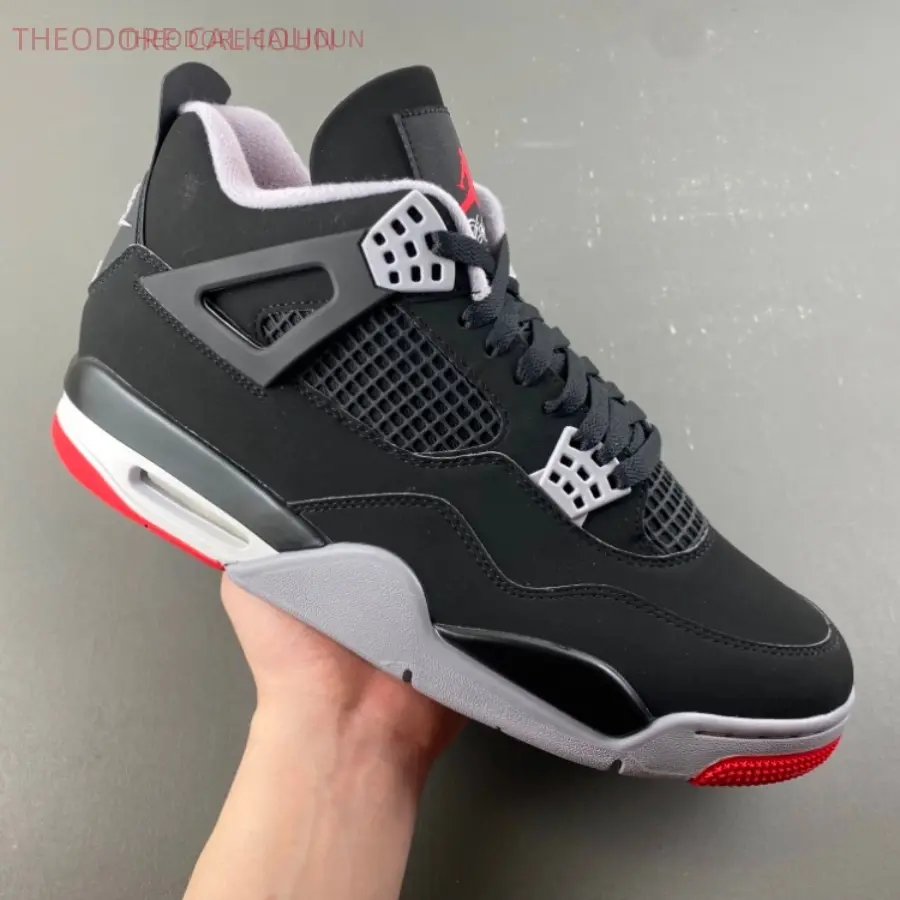 Retro Black and Red High-Top Durable Basketball Shoes, Athletic Shoes, Casual Shoes