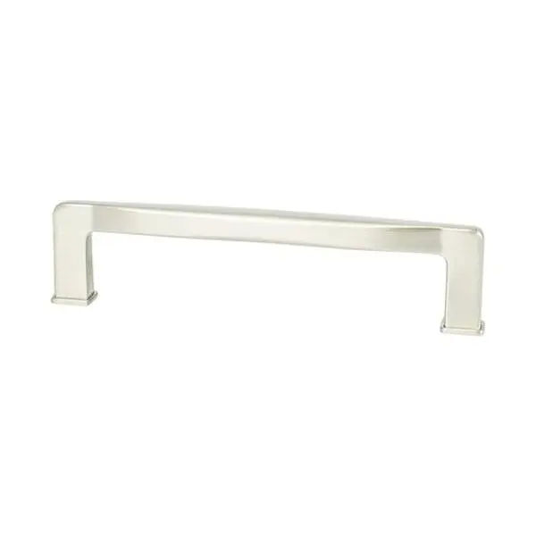 212 MAIN Berenson BE1248 1BPN Zinc Door Pull, 128 mm Subtle Surge Design, Brushed Nickel Finish