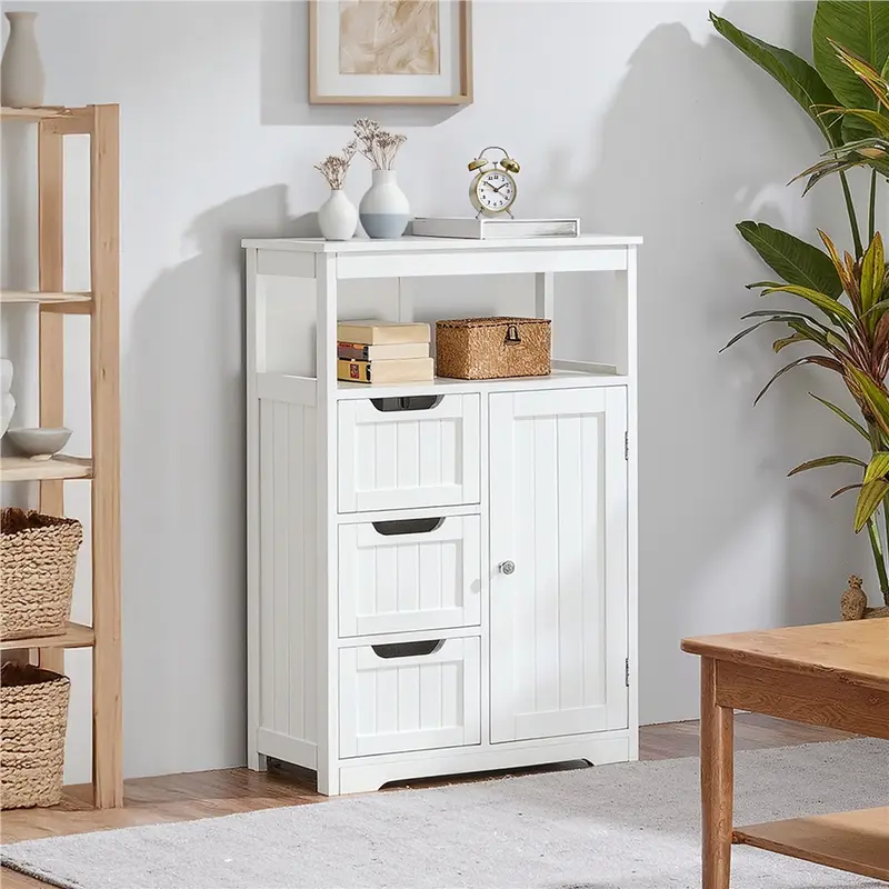 VEELOK Storage Cabinet Bathroom Floor Cabinets with Drawer Freestanding Kitchen
