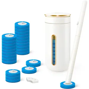 Disposable Toilet Brush, Toilet Bowl Cleaning System with 24 Wand Refill, Cleaner Brush Starter Kit with 1 Toilet Wand, 1 Storage  and 1 Fragrant Tablet (1 + 24)