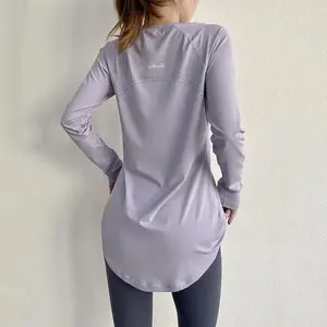 Long Sleeve Yoga Clothes Women 2024 Sportswear Woman Gym Running Blouses Shirts Sports Tops Fitness T-shirt Gym Clothing Workout(Sheets)