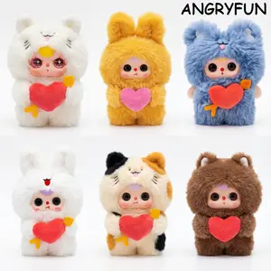 ANGRYFUN Cupid Plush Keychain Blind Box – Kawaii Plush Figurines Cute Collectible Mystery Box Valentine’s Day Mother’s Day Birthday Gift Single Box (Free Random Cute Acrylic Keychain)