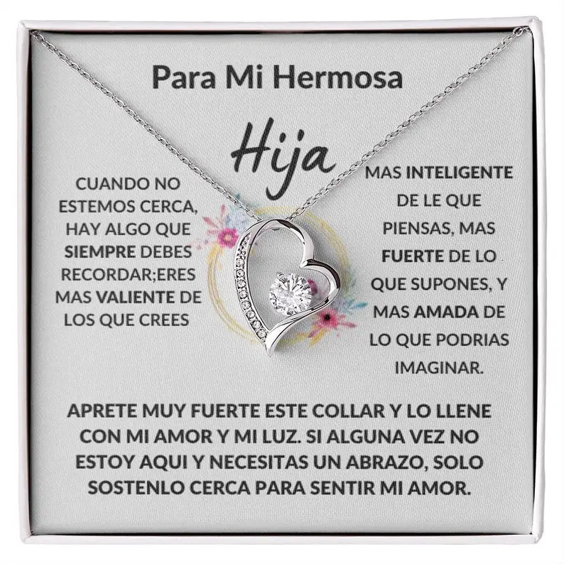 Para Mi Hermosa Hija Forever Love Collar Regalo. Regalo Especial Para Hija, Collar De Amor Eterno, Regalo De Joyería, Para Tu Hija Hermosa, Necklace For Daughter Para Mi Hermosa Hija Heartfelt Gift For Birthdays Graduations Or Special Moments