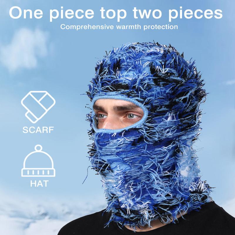 Solid Color Fuzzy Balaclava Mask, 1 Count Warm Windproof Thermal Ski Mask, Outdoor Knit Headgear for Men & Women, Camouflage Balaclava