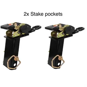 Scout Brackets - Stake Pocket 2 Bundle - 2x Stake Pockets for UTV ATV Golf Cart & Lawnmower - Durable Metal Construction - Supplier Warranty Included