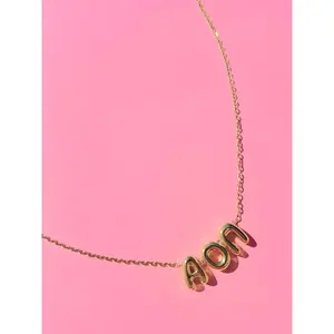 Alpha Omicron Pi Bubble Letter Necklace