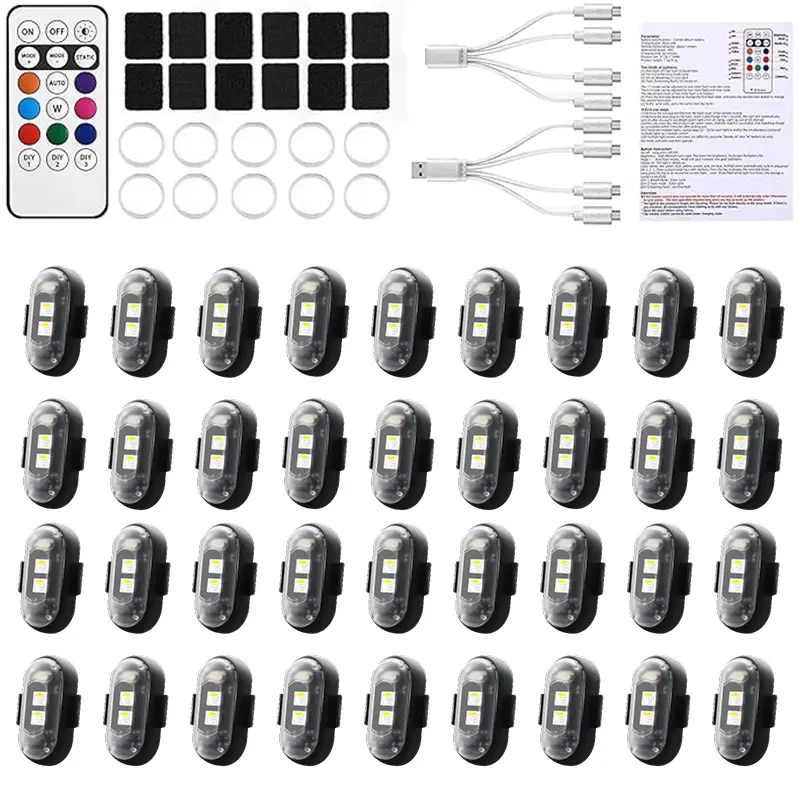 Color-Changing RGB LED Car Light Set - Auto Decorative Light with Interior Lighting & Embellishments for Party Ambiance, Car Interior Lighting, Car Ambient Lighting, Car Atmosphere Lamp