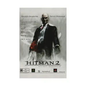 Hitman 2 - Silent Assassin Advertisement 2002 Retro Poster Print