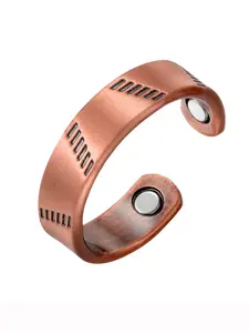Men's Simple Plain Magnetic Cuff Ring, Adjustable Copper Thumb Ring for Daily Wear, Trendy All-match & Exquisite Jewelry for Birthday Gift, Adjustable Rings