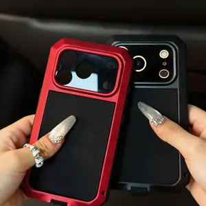 [360° Full-Body Protection]Heavy Duty Metal Phone Case with Screen Protector| Zinc Alloy Shockproof Armor Metal protective case for iPhone 17 Air/16/15/14 Pro Max full-body shockproof and durable case