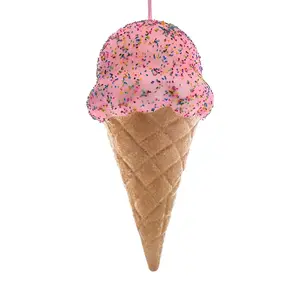 Pink Ice Cream Cone Ornament