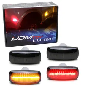 iJDMTOY Smoked Lens Amber/Red Full LED Trunk Bed Marker Lights Set For 2010-18 Dodge RAM 2500HD 3500HD Truck Double Wheel Side Fenders, Powered by Total 48 LED