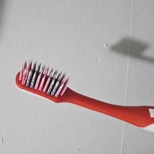 GuruNanda Gentle Giant Toothbrush with Dual Action Flossing Spiral Bristles - Ergo Dexa Grip - Helps in Teeth Whitening, BPA Free, (4 Count)