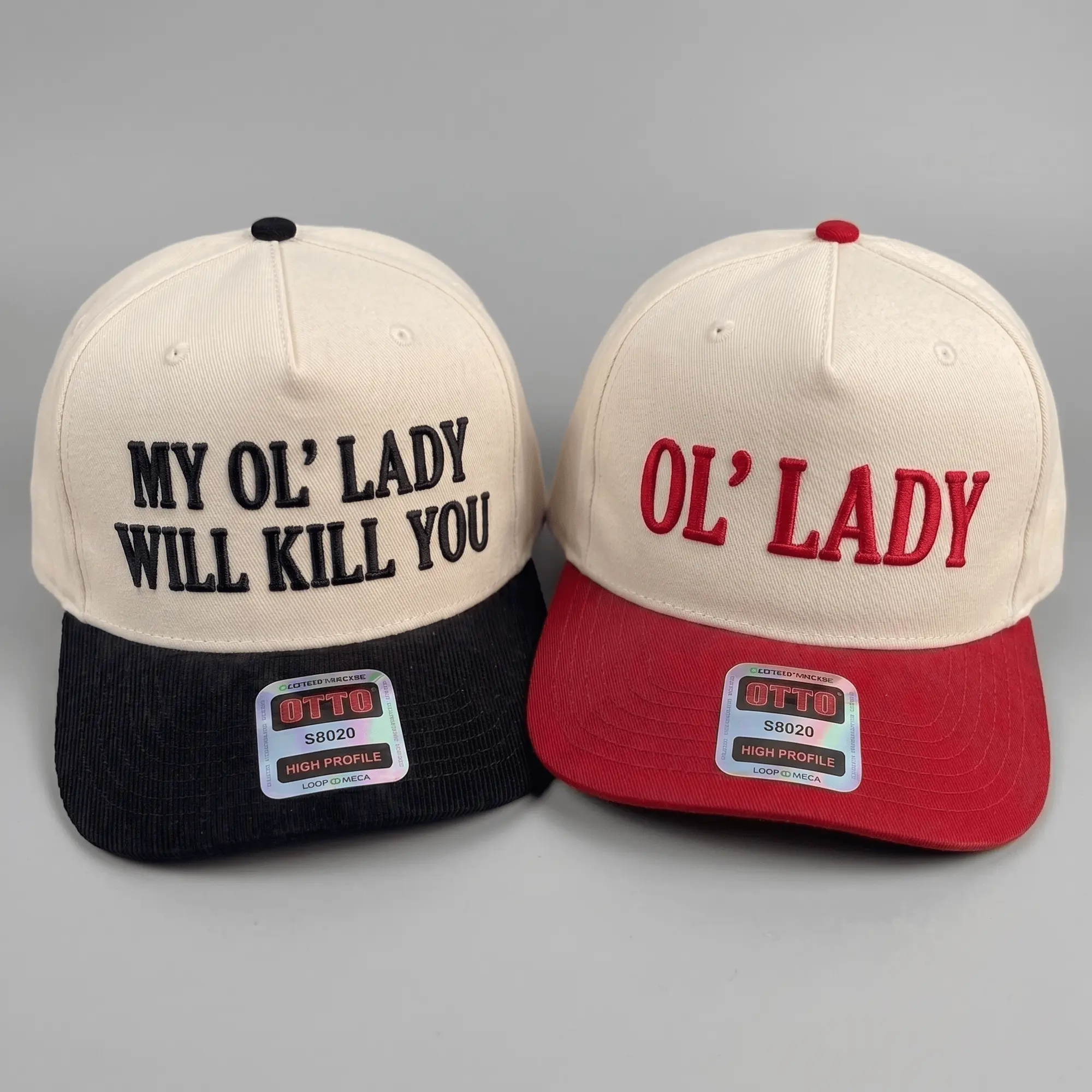 My Ol' Lady Will Kill You Couples Embroidered Hat, Vintage Americana Funny Slogan Couples Baseball Cap, Matching Couple Hat, Gift For Him & Her