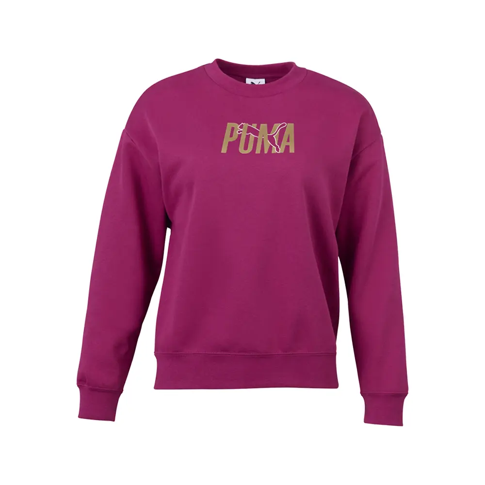 PUMA Womens Essentials Shine Crew Neck Sweatshirt Casual - Pink
