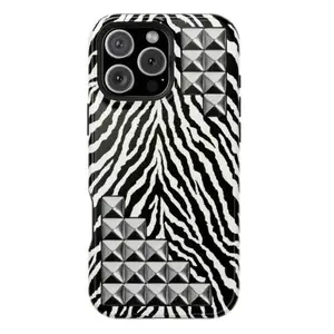 Studded Snow Leopard Tough iPhone Case, Tough Case For Her, Winter Phone Case, Phone Accessories For Men and Women
