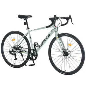 [Bellemave]7-Speed Road Bike, Rear Derailleur & Shifter for Smooth Shifting, Front & Rear Dual Disc Brakes for Safer, Faster Stopping, Lightweight Aluminum Frame, Unisex